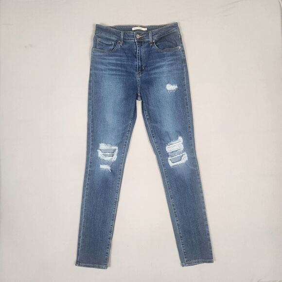 Levi's Denim - Levi’s 721 High Rise Skinny Jeans Women’s 29x30 Distressed Blue Stretch